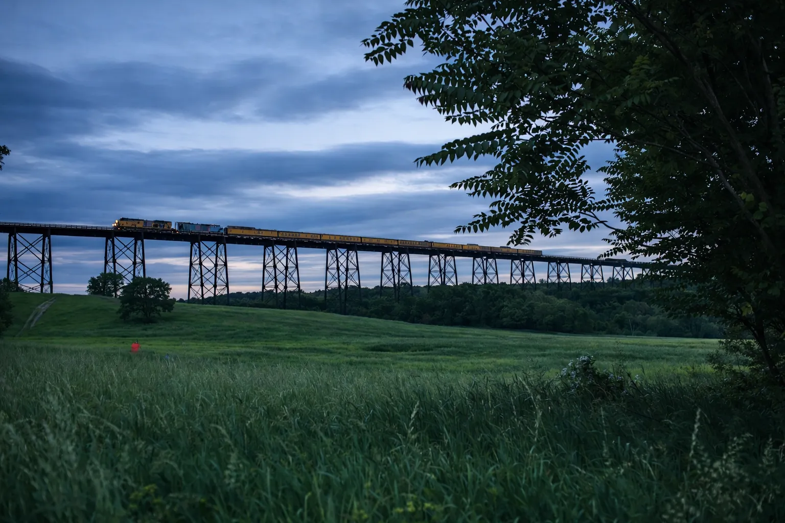 The Moodna Viaduct railroad trestle spanning the Hudson Valley